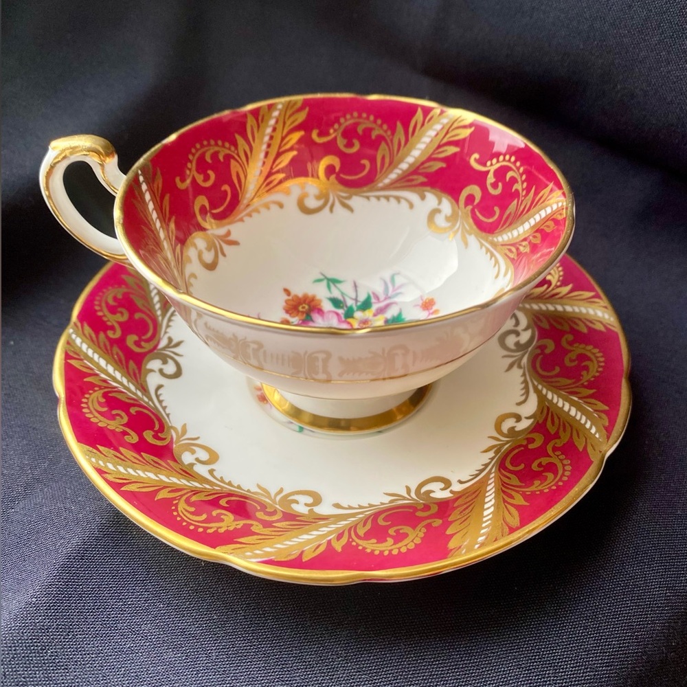 Her Majesty’s Paragon Teacup and Saucer set | Signed Antique | Made in England